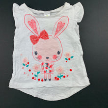 Load image into Gallery viewer, Girls Dymples, white cotton t-shirt / top, rabbit, GUC, size 000