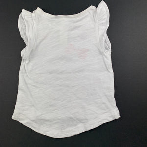 Girls Dymples, white cotton t-shirt / top, rabbit, GUC, size 000