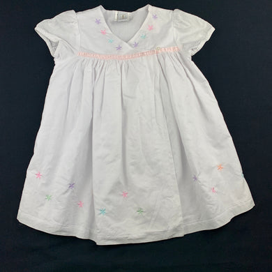 Girls Halo Baby, white lined lightweight cotton party dress, GUC, size 1