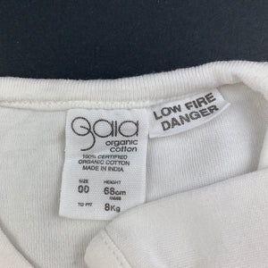 Girls Gaia, white organic cotton long sleeve top, GUC, size 00