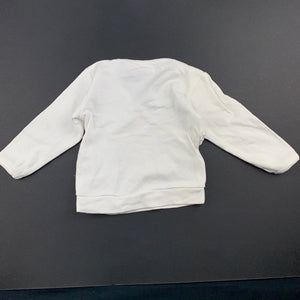 Girls Gaia, white organic cotton long sleeve top, GUC, size 00