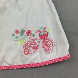 Girls Target, white t-shirt / top, bicycle, GUC, size 00