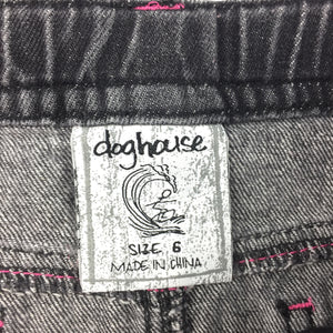Girls Doghouse, dark denim skirt, adjustable waist, GUC, size 6