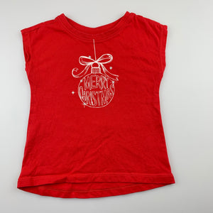 Girls Target, red cotton Christmas t-shirt / top, EUC, size 1