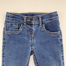 Load image into Gallery viewer, Girls H&amp;T, blue stretch denim jeans, adjustable, GUC, size 1