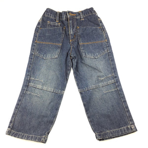 Boys Supa Dupa, blue denim jeans, elasticated waist, GUC, size 3