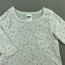Load image into Gallery viewer, Girls Anko Baby, white cotton long sleeve t-shirt / top, hearts, EUC, size 000