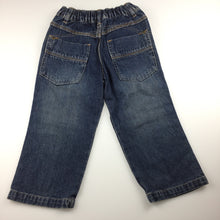 Load image into Gallery viewer, Boys Supa Dupa, blue denim jeans, elasticated waist, GUC, size 3