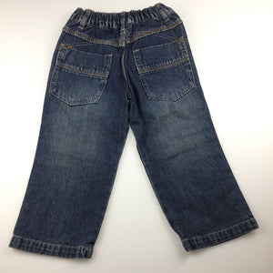 Boys Supa Dupa, blue denim jeans, elasticated waist, GUC, size 3