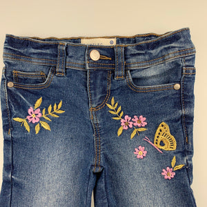 Girls Target, stretch denim cropped jeans, adjustable, Inside leg: 22cm, EUC, size 1
