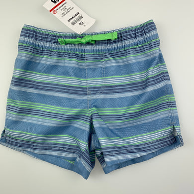 Boys Target, blue stripe lightweight shorts / boardies, elasticated, NEW, size 00