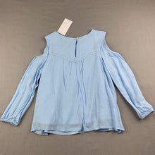 Load image into Gallery viewer, Girls Target, blue cotton lined cold shoulder top, NEW, size 4