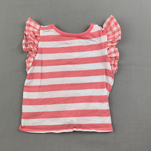 Girls Dymples, pink & white cotton t-shirt / top, EUC, size 00