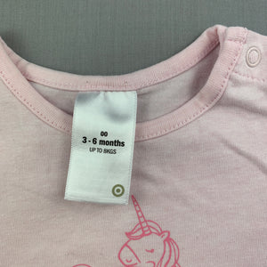Girls Target, pink t-shirt / top, unicorn, GUC, size 00