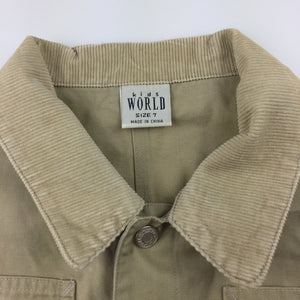 Boys Kids World, lightweight cotton jacket, popper fastening, GUC, size 7