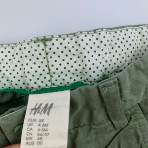 Girls H&M, khaki lightweight cotton pants, adjustable, GUC, size 00