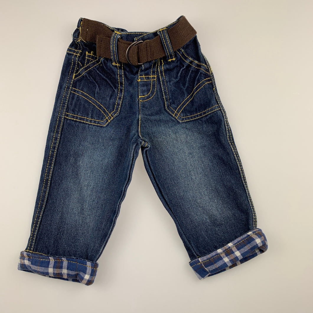 Boys Tiny Little Wonders, dark denim jeans, elasticated, GUC, size 000