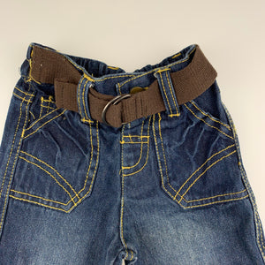 Boys Tiny Little Wonders, dark denim jeans, elasticated, GUC, size 000