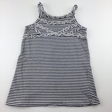 Load image into Gallery viewer, Girls Sprout, navy and white striped cotton sleeveless dress, GUC, size 1