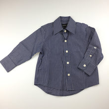 Load image into Gallery viewer, Boys Industrie, blue &amp; white striped long sleeve cotton shirt, EUC, size 2