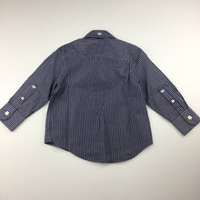 Load image into Gallery viewer, Boys Industrie, blue &amp; white striped long sleeve cotton shirt, EUC, size 2