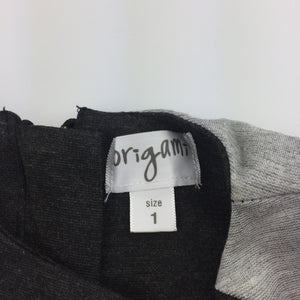 Girls Origami, grey sleeveless dress, GUC, size 1