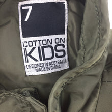 Load image into Gallery viewer, Boys Cotton On Kids, khaki jacket / coat, zip &amp; popper fastening, EUC, size 7