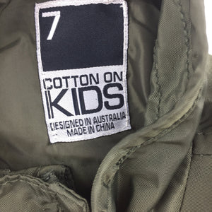 Boys Cotton On Kids, khaki jacket / coat, zip & popper fastening, EUC, size 7