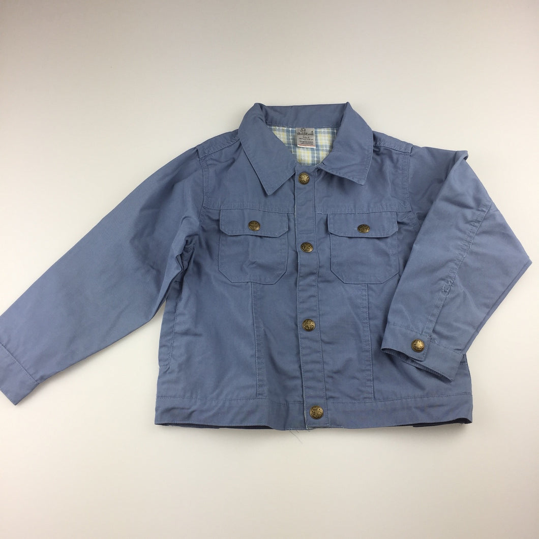 Boys Baby Lamb, blue lightweight cotton jacket, popper fastening , GUC, size 6
