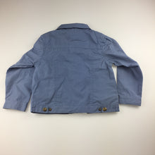 Load image into Gallery viewer, Boys Baby Lamb, blue lightweight cotton jacket, popper fastening , GUC, size 6
