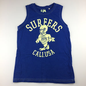 Boys Cotton On Kids, cotton sleeveless tank top, surf print t-shirt, GUC, size 8