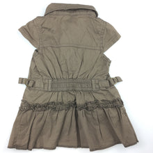 Load image into Gallery viewer, Girls hundreds + thousands, brown cotton shirt / dress, zip up, GUC, size 00