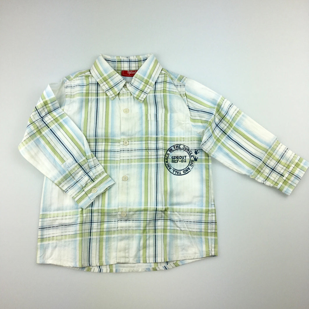 Boys Sprout, long-sleeve shirt, 100% cotton, GUC, size 2