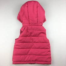 Load image into Gallery viewer, Girls Target, pink and white puffer vest, animal design, EUC, size 00