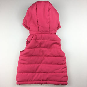 Girls Target, pink and white puffer vest, animal design, EUC, size 00
