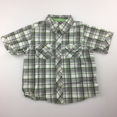 Boys Mother Care, 100% cotton check short sleeve shirt, GUC, size 2
