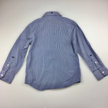 Load image into Gallery viewer, Boys Industrie, navy and white stripe cotton long sleeve shirt, EUC, size 7