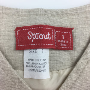 Boys Sprout, linen/cotton vest and pants set, formal, wedding, GUC, size 1