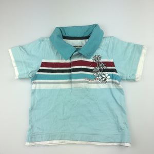Boys Pumpkin Patch, 100% cotton short sleeve polo shirt, surf, EUC, size 00