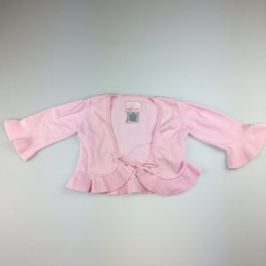 Girls Fred Bare, pink cotton cardigan, front tie, FUC, size 0