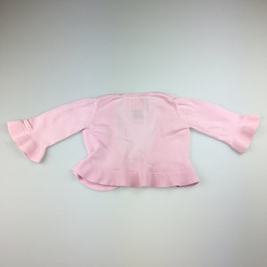 Girls Fred Bare, pink cotton cardigan, front tie, FUC, size 0