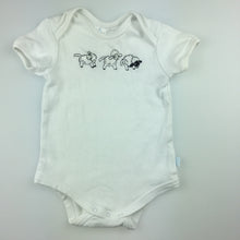 Load image into Gallery viewer, Unisex Target, white cotton bodysuit / romper, lambs, GUC, size 00