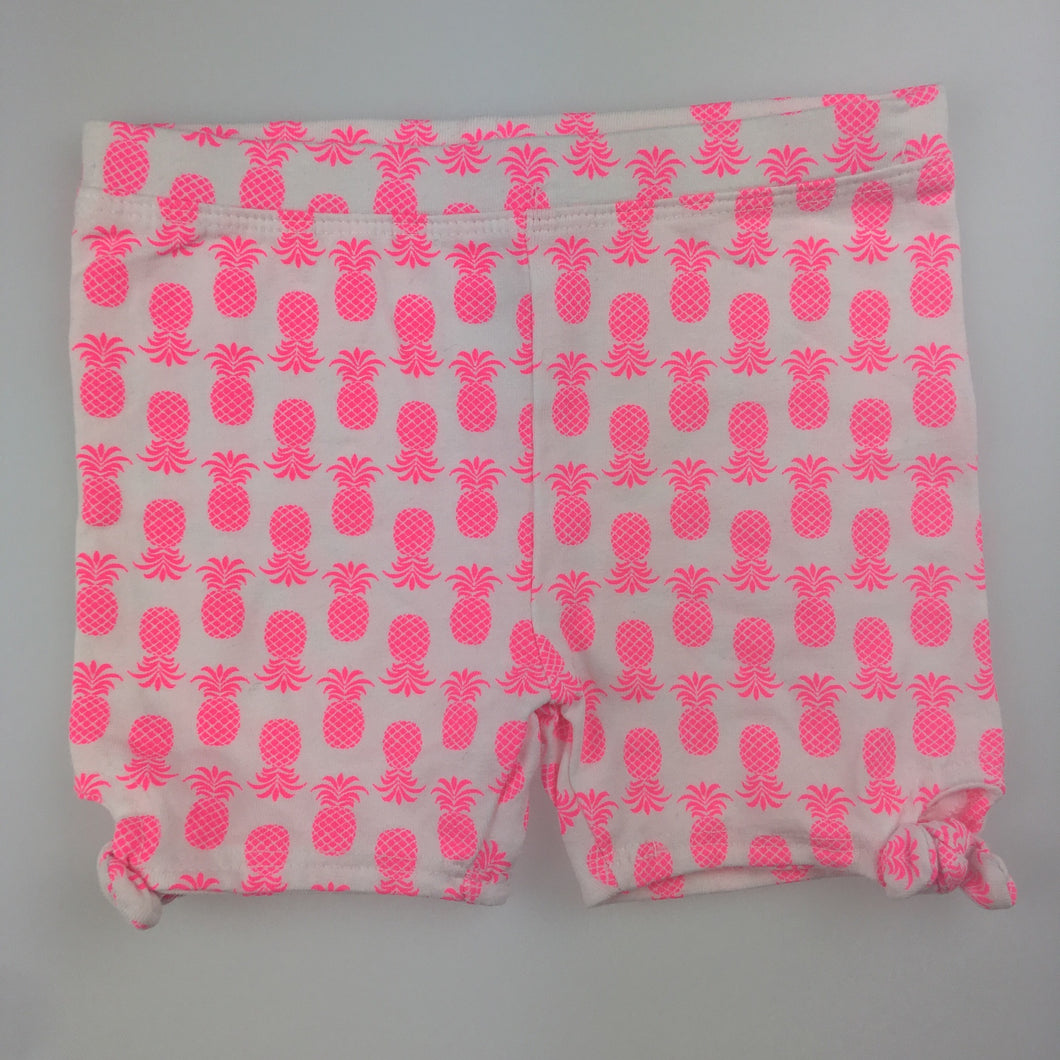 Girls Target, pink & white summer shorts, pineapples, EUC, size 00