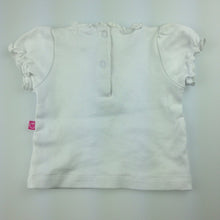 Load image into Gallery viewer, Girls Plum Precious, white cotton short sleeve shirt / top, GUC, size 000