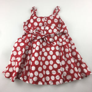 Girls Sprout, lined cotton party dress, red & white spots, GUC, size 1