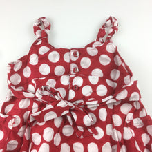 Load image into Gallery viewer, Girls Sprout, lined cotton party dress, red &amp; white spots, GUC, size 1
