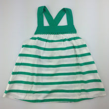 Load image into Gallery viewer, Girls Baby Gap, green and white striped tank with cross-over straps, NEW, size 3