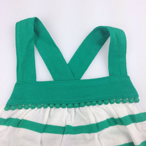 Girls Baby Gap, green and white striped tank with cross-over straps, NEW, size 3