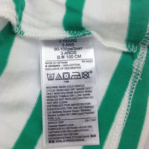 Girls Baby Gap, green and white striped tank with cross-over straps, NEW, size 3