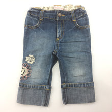 Load image into Gallery viewer, Girls Old Navy, embroidered jeans with adjustable waist, EUC, size 2